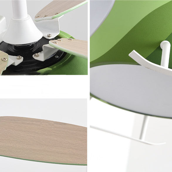 Contemporary Iron Cartoon Planes LED Fan Light