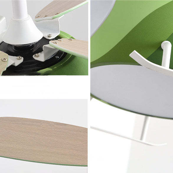 Contemporary Iron Cartoon Planes LED Fan Light