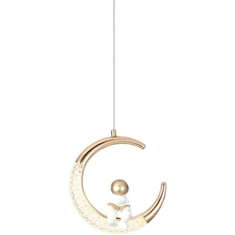Modern Astronaut Moon LED Kids Pendant Light
