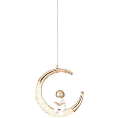 Modern Astronaut Moon LED Kids Pendant Light