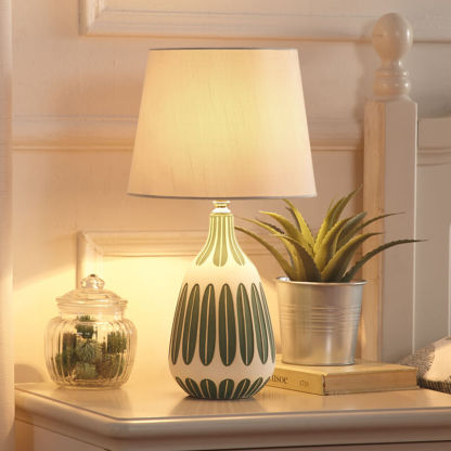 Nordic Vertical Pattern Ceramic Fabric Lamp