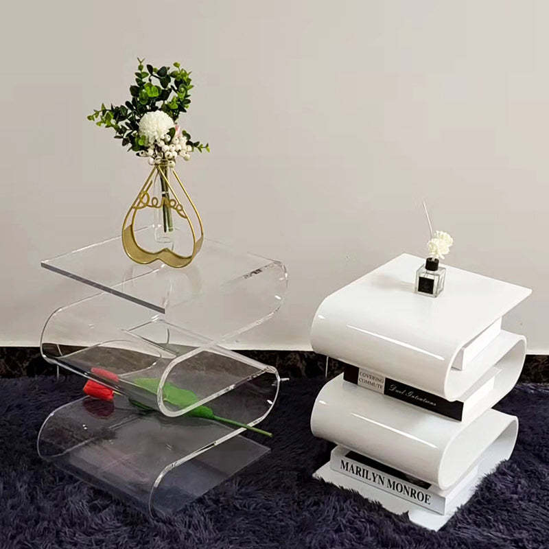 Minimalist Curved Acrylic End Table 5-Tier