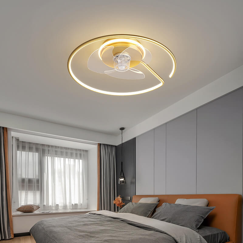 Minimalist Ring Flush Mount Ceiling Fan Light