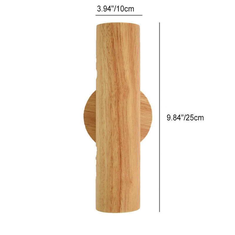 Modern Warm Solid Wood Double Head LED Sconce — Log Color / White Light (5000K) / 220V-240V For UK/AU