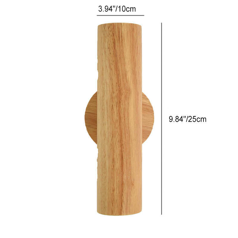 Modern Warm Solid Wood Double Head LED Sconce — Log Color / White Light (5000K) / 220V-240V For UK/AU