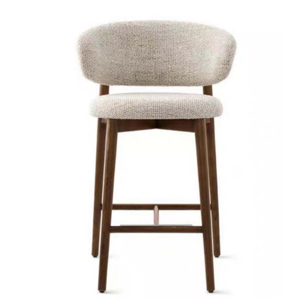 Nordic Fabric Wood Bar Stool