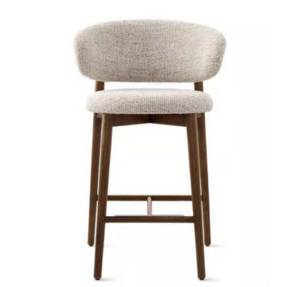 Nordic Fabric Wood Bar Stool