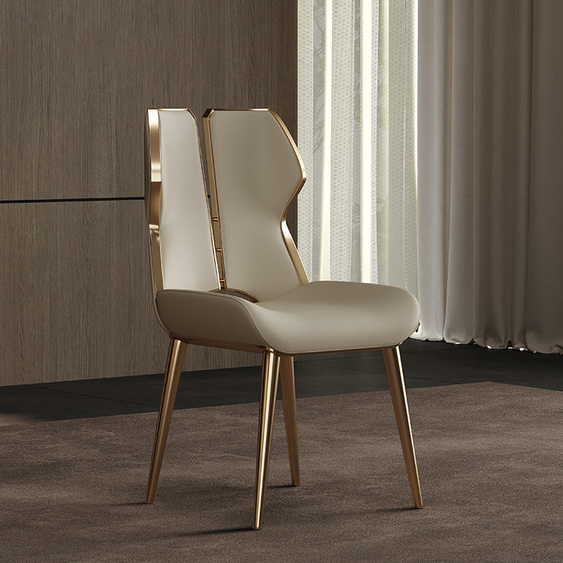 Modern Microfiber Leather Steel Dining Chair