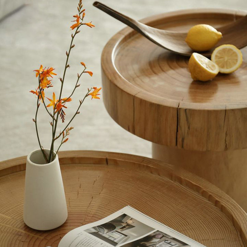 Japanese Round Wood Coffee Table