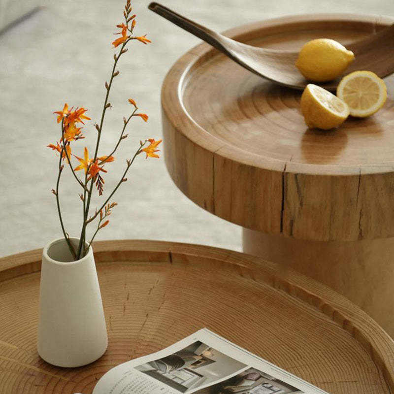 Japanese Round Wood Coffee Table