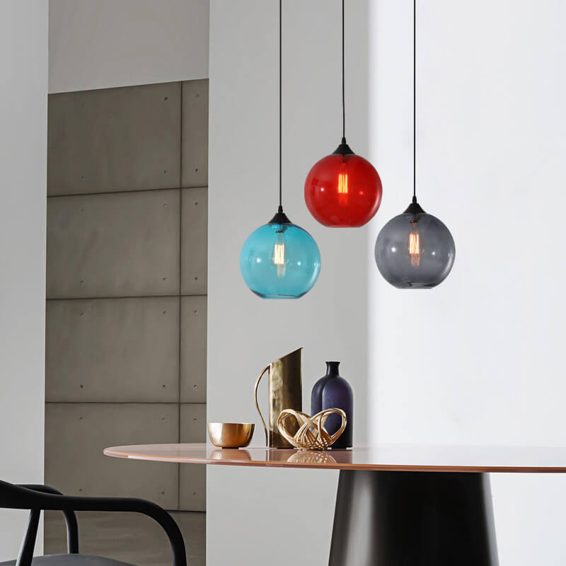Nordic Stained Round Glass Pendant Light