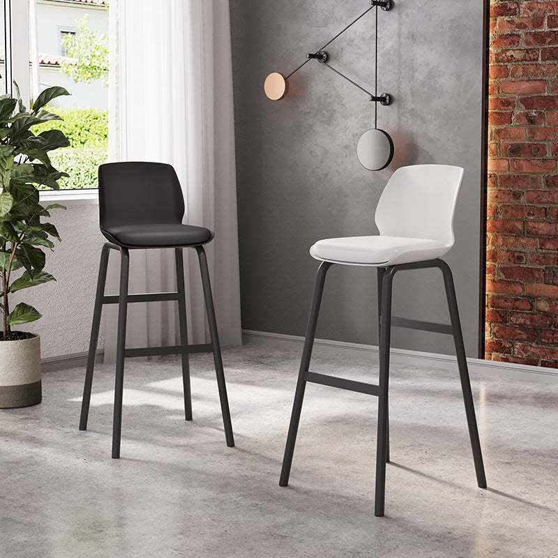 Nordic Square Leather Iron Plastic Bar Stool