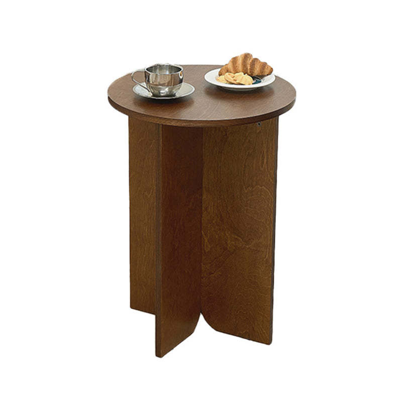 Vintage Round Solid Wood End Table