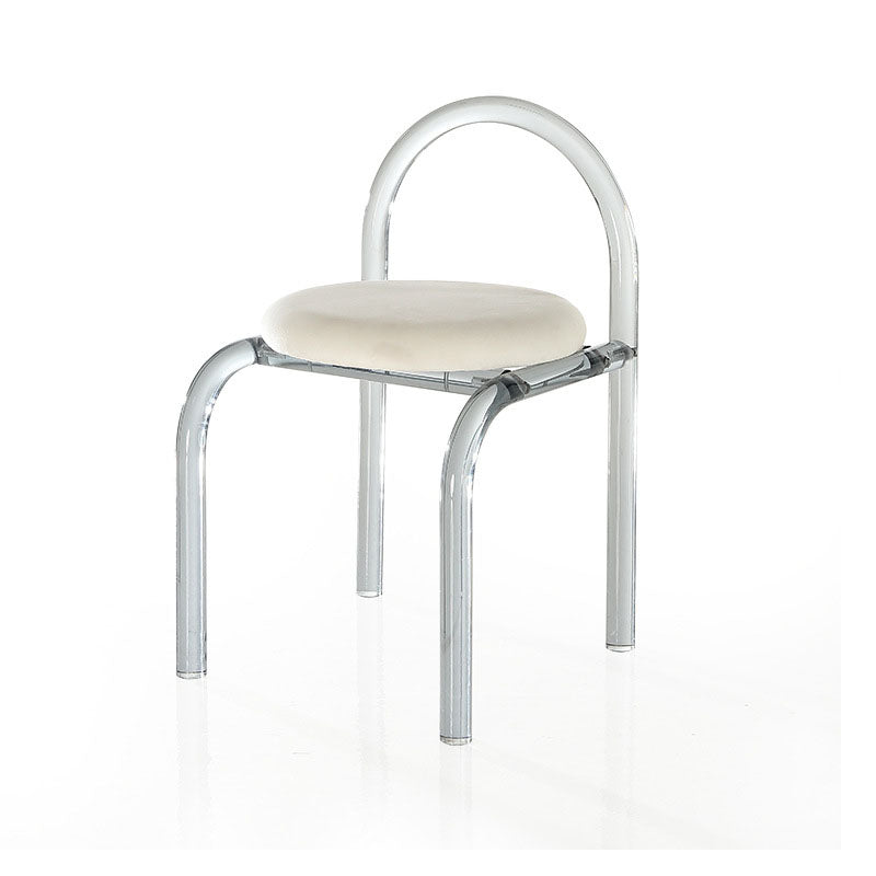 Nordic Acrylic Velvet Round Arched Dining Chair