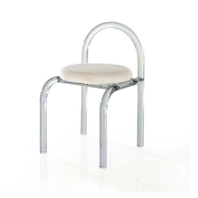 Nordic Acrylic Velvet Round Arched Dining Chair