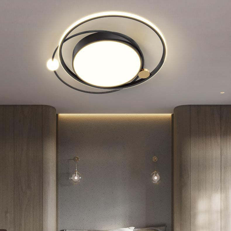 Minimalist Circle Iron Acrylic LED Flush Mount Light