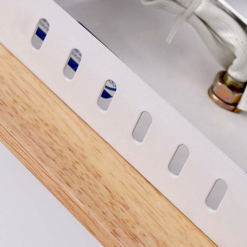 Nordic Minimalist Square Wood Glass Flush Mount Light