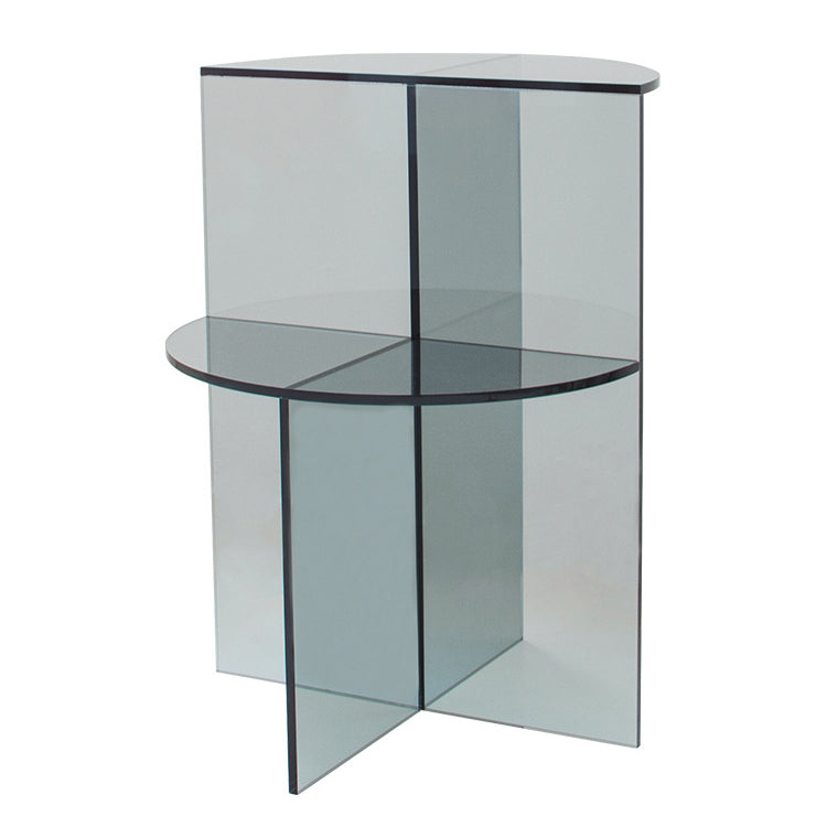 Scandinavian Acrylic Semicircle 2-Tier End Table