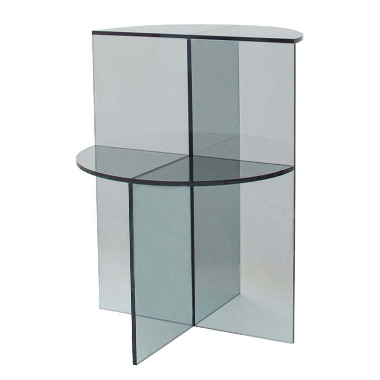 Scandinavian Acrylic Semicircle 2-Tier End Table