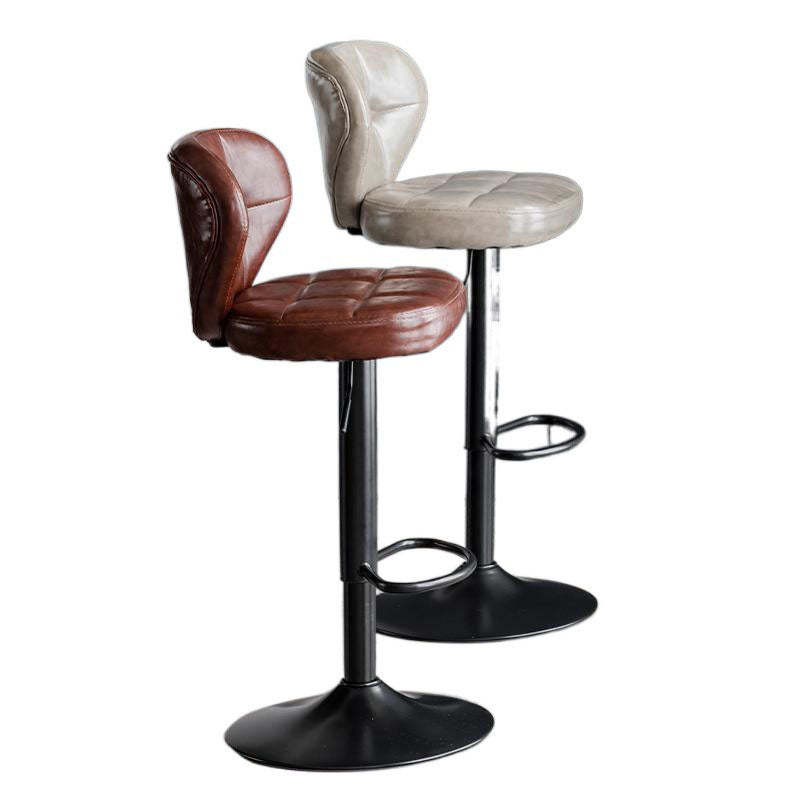 Minimalist Leather Metal Bar Stool
