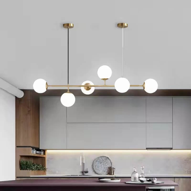 Nordic Colorful Orb Glass Island Chandelier