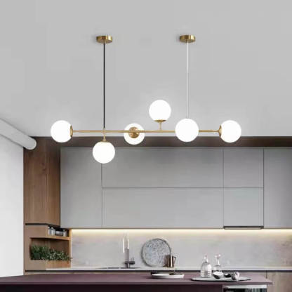 Nordic Colorful Orb Glass Island Chandelier