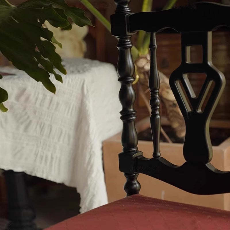 French Wood Fabric Dining Chair