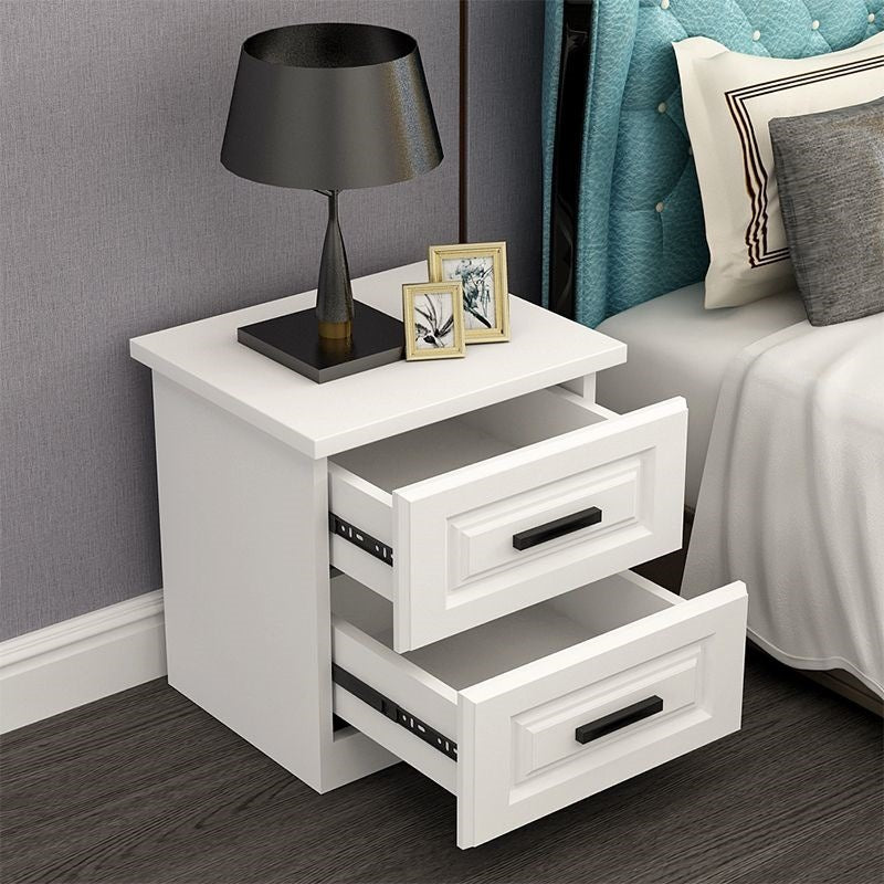 Minimalist Metal Rectangular Nightstand 2-Drawer