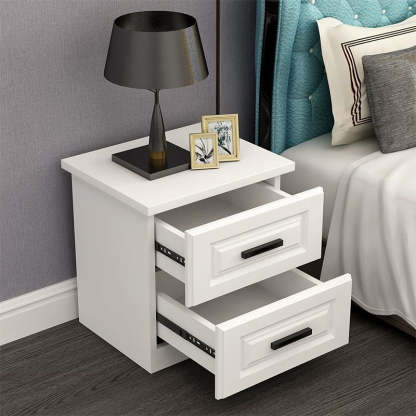 Minimalist Metal Rectangular Nightstand 2-Drawer