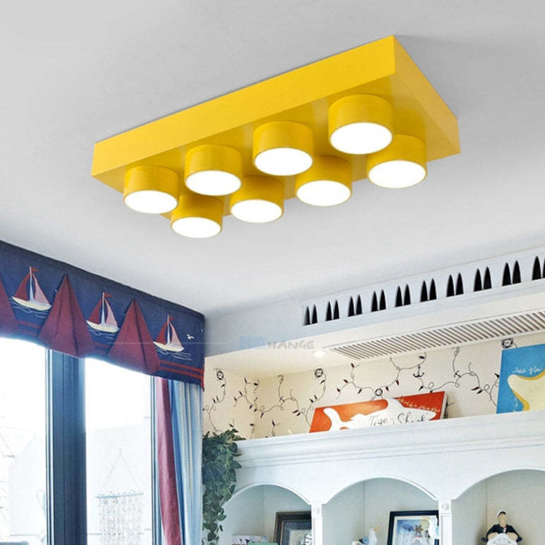 Contemporary Building Block Iron Flush Mount Light