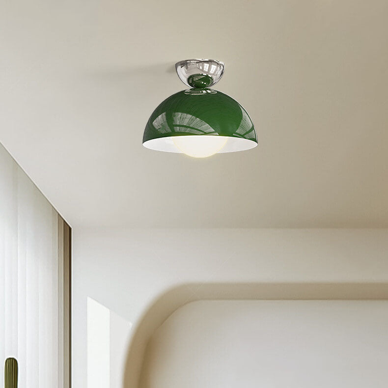 Red modern semi-circle wrought semi-flush mount light — 220V-240V (UK/AU)