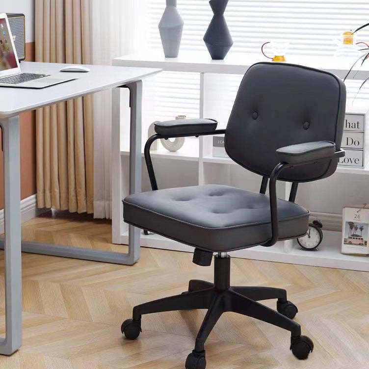 Scandinavian Fabric Wood Steel Nylon Desk Chair — Steel / Green