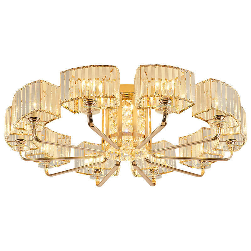 Modern Crystal 6/8/10/12-Light Flush Mount