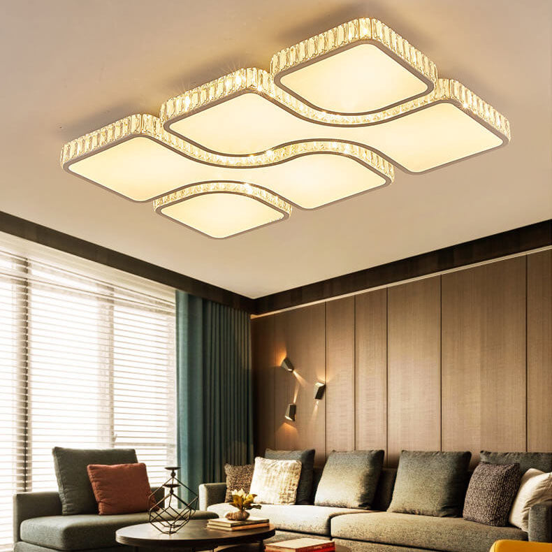 Lighom luxury rectangular gold flush mount lighting — Square / Cool White (6000K) / 110V-120V (US/CA)