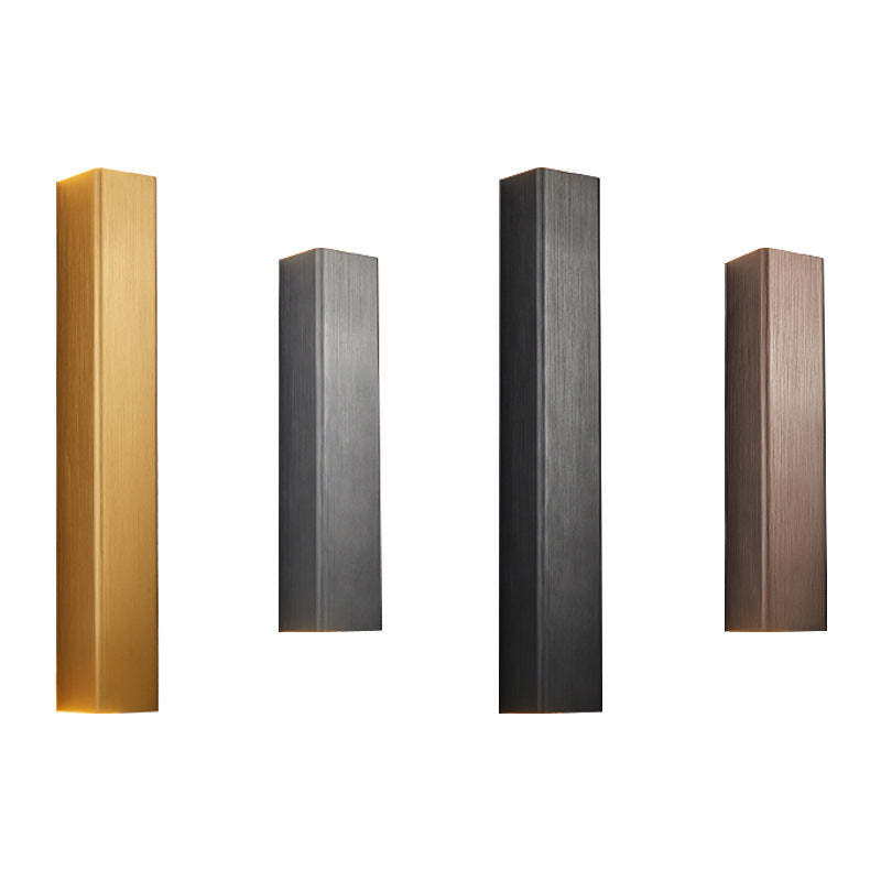 Nordic Brushed Aluminum Rectangular LED Wall Sconce