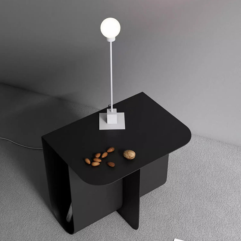 Minimalist Iron T-Shape Rectangular End Table 1-Storage