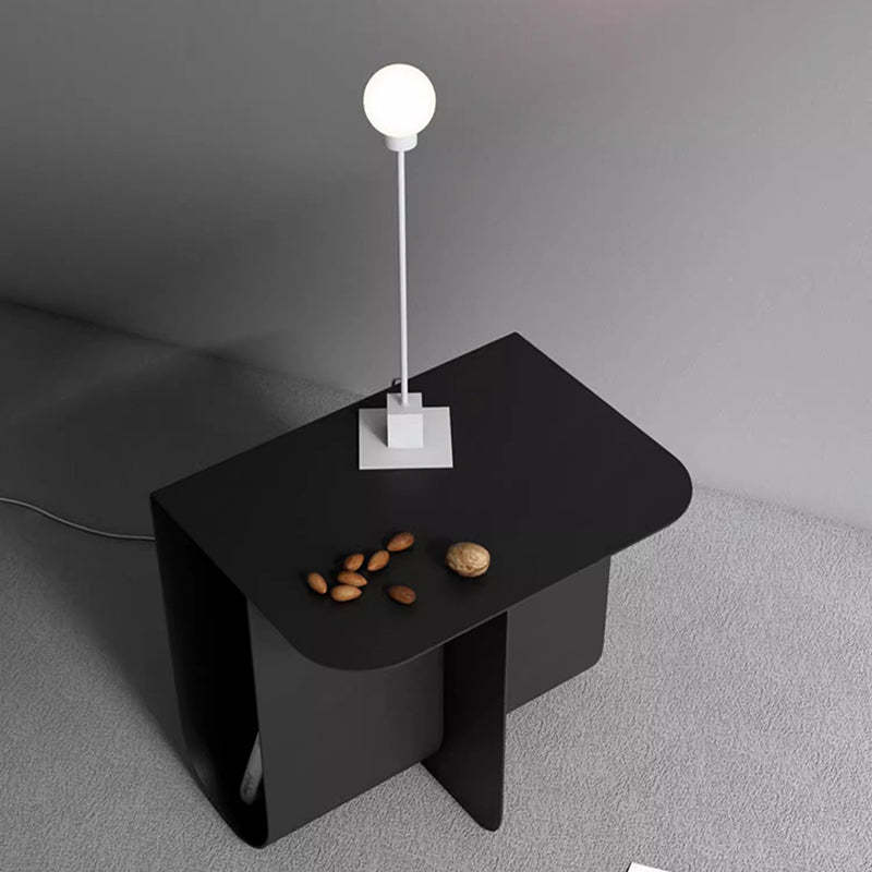 Minimalist Iron T-Shape Rectangular End Table 1-Storage