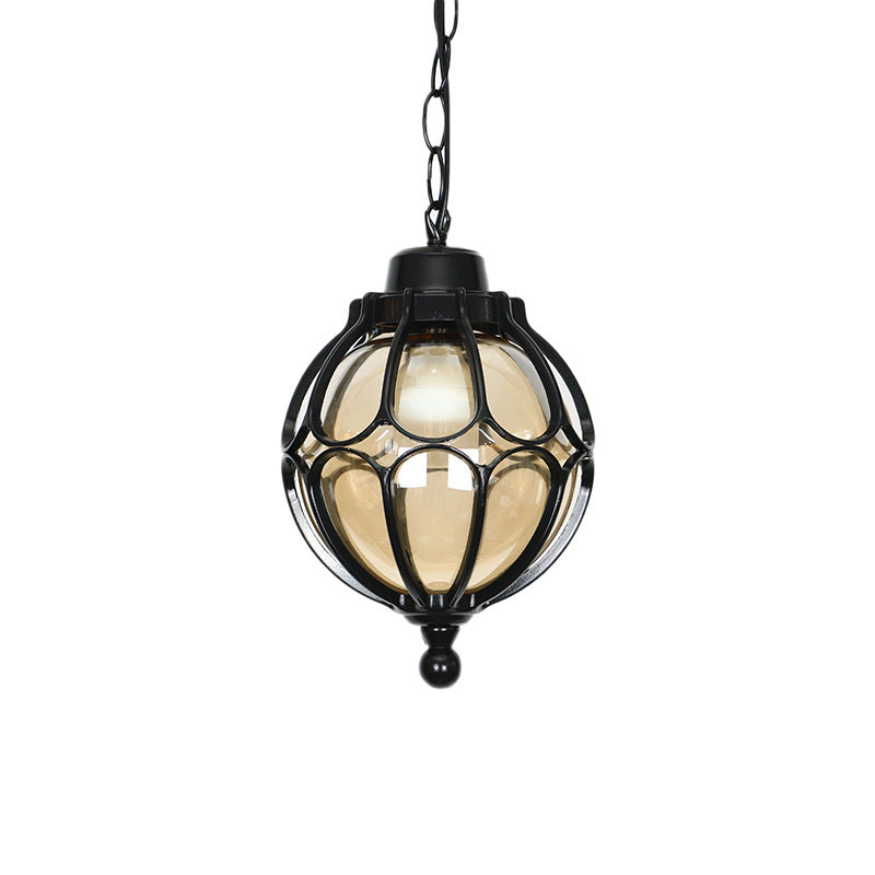 European Aluminum Iron Glass Ball Pendant Light — Bronze / 220V-240V For UK/AU