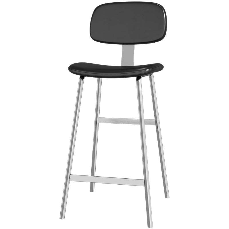 Industrial Curved PU Leather Iron Bar Stool