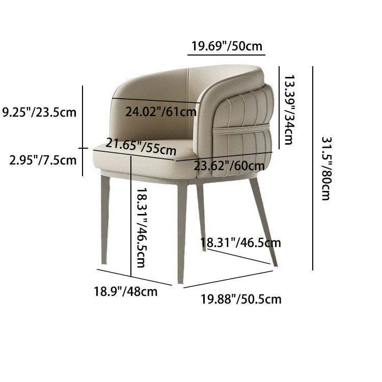 Curved PU Leather Steel Dining Chair