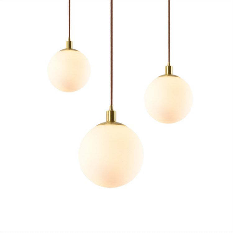 Nordic Minimalist White Orb Pendant Light