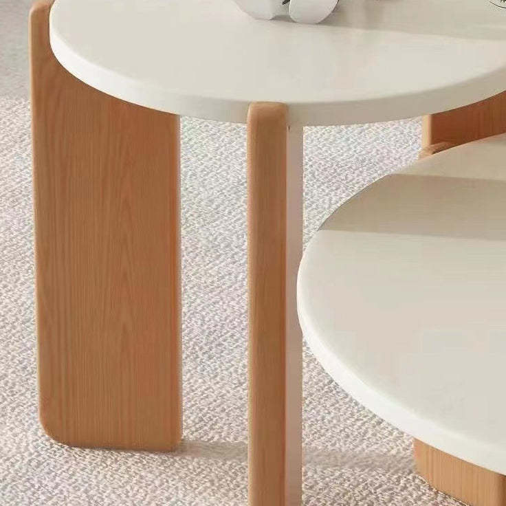 Contemporary Rock Beam Three-Leg Wood Coffee Table