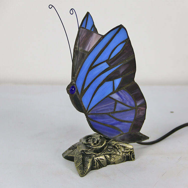Tiffany Glass Butterfly Night Light Lamp