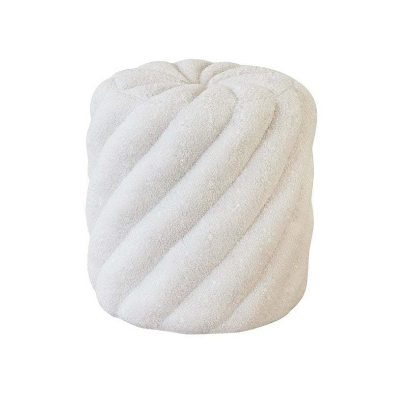 Scandinavian Lambswool Round Vanity Stool