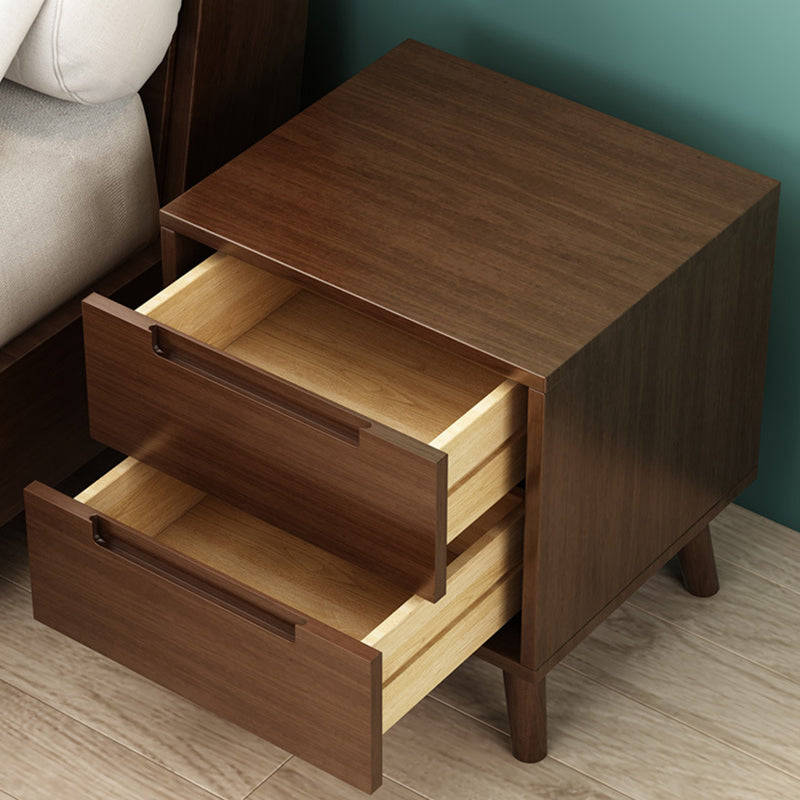 Nordic Wood 1/2-Drawer Nightstand — 1 / Wood Color + White