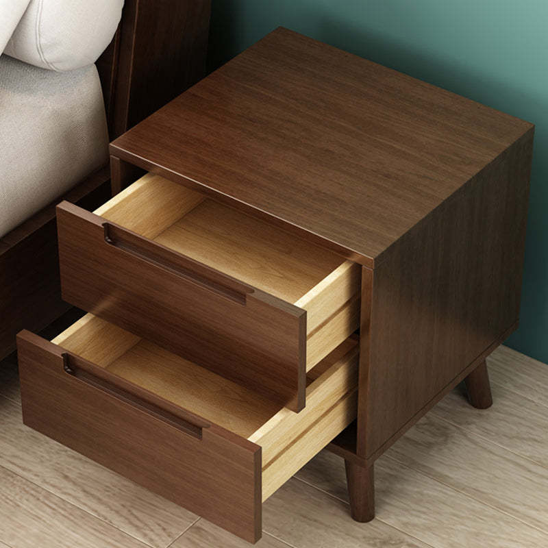 Nordic Wood 1/2-Drawer Nightstand — 1 / Wood Color + White