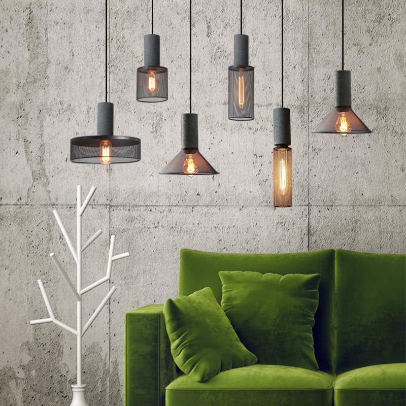 Industrial Tapered Cement Iron Pendant Light