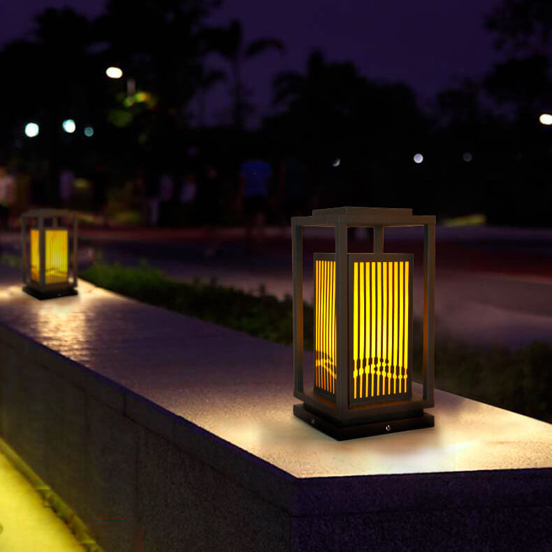 Chinese Square Cage Outdoor Lawn Path Light
