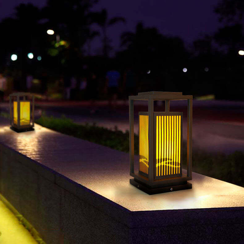Chinese Square Cage Outdoor Lawn Path Light