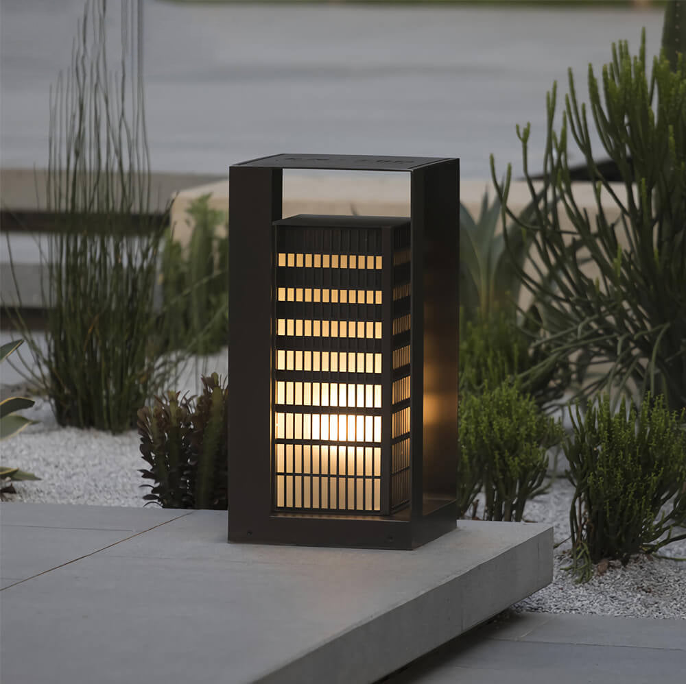 Solar Metal Square Outdoor LED Patio Floor Lamp